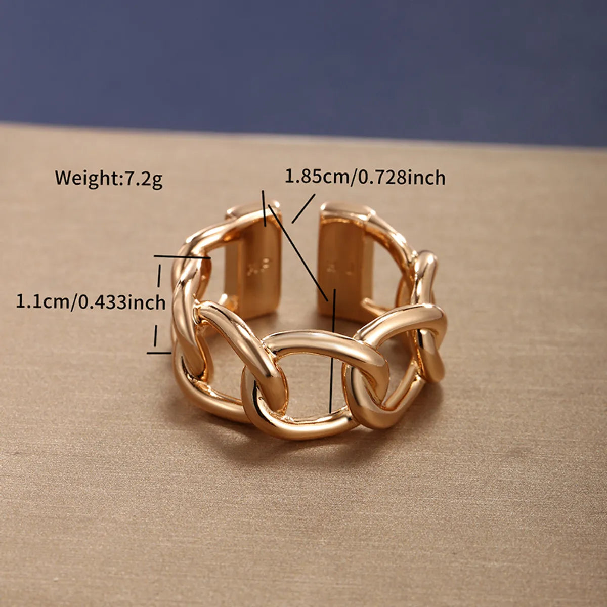 Wholesale Rock Xuping Streetwear Solid Color Alloy Copper Plating Braid Open Rings