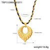 Wholesale Roman Pattern Big Heart Sticky Rhinestone Necklace Earrings Set For Women Titanium Steel 18K Gold Plated