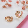 Wholesale Rose Gold Earrings For Women Simple And Personalized Hollow Flower Design Copper Material Geometric Pattern