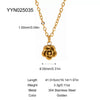 Wholesale Rose Pendant Necklace Earrings Ring Set In Stainless Steel With Minimalist Style And Pvd Furnace Vacuum Real Gold Plating For Women