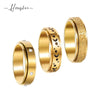 Wholesale Rotatable Antianxiety Decompression Ring Titanium Steel 18K Gold Plated Frosted Unisex Women