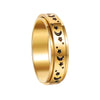 Wholesale Rotatable Antianxiety Decompression Ring Titanium Steel 18K Gold Plated Frosted Unisex Women