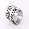 Wholesale Rotatable Chain Ring Bottle In Titanium And Stainless Steel With Geometric Design For Unisex