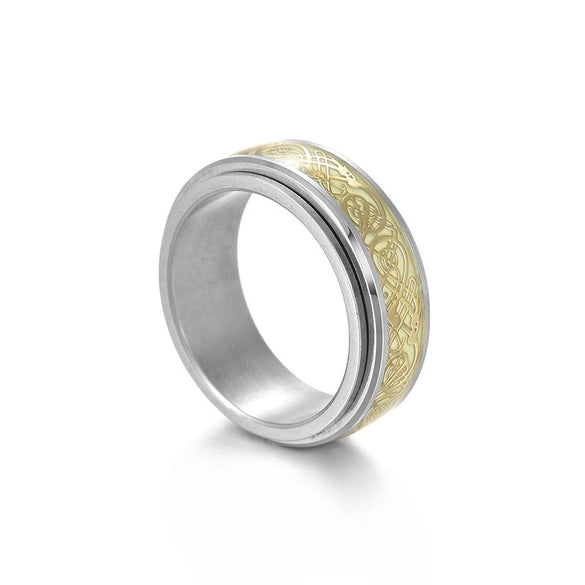 Wholesale Rotatable Decompression Unisex Titanium Steel Ring With Dripping Oil Luminous And Geometric Style Featuring Letters Numbers Text