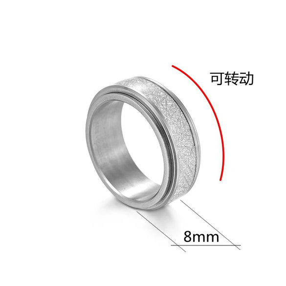 Wholesale Rotatable Decompression Unisex Titanium Steel Ring With Dripping Oil Luminous And Geometric Style Featuring Letters Numbers Text