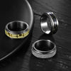 Wholesale Rotatable Decompression Unisex Titanium Steel Ring With Dripping Oil Luminous And Geometric Style Featuring Letters Numbers Text