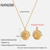 Wholesale Rotatable Pendant Necklace For Women Stainless Steel 18K Gold Plated Star Geometric Style