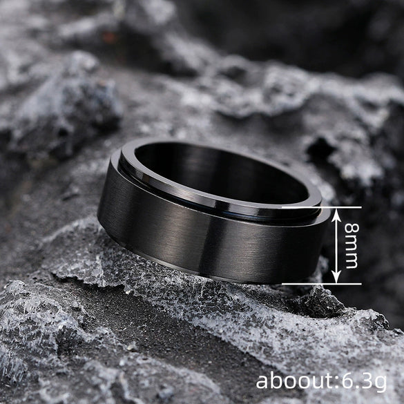 Wholesale Rotatable Unisex Ring Stainless Steel Geometric Style Electroplated Jewelry