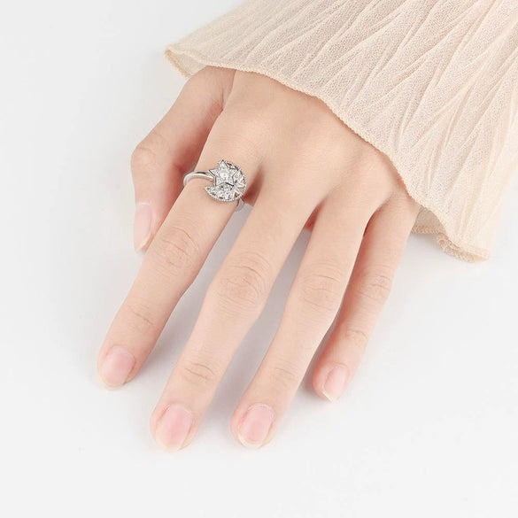 Wholesale Rotating Adjustable Anxiety Relieving S925 Sterling Silver Ring Geometric Design Electroplating For Women