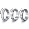 Wholesale Rotating Jewelry Geometric Stainless Steel Ring Polish Style For Women