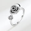 Wholesale Rotating Open Ring For Women Copper Electroplating Rose Flower Design