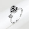 Wholesale Rotating Open Ring For Women Copper Electroplating Rose Flower Design