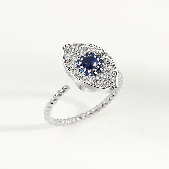 Wholesale Rotating Open Zircon Ring For Women Copper Material Geometric Design Electroplating Treatment