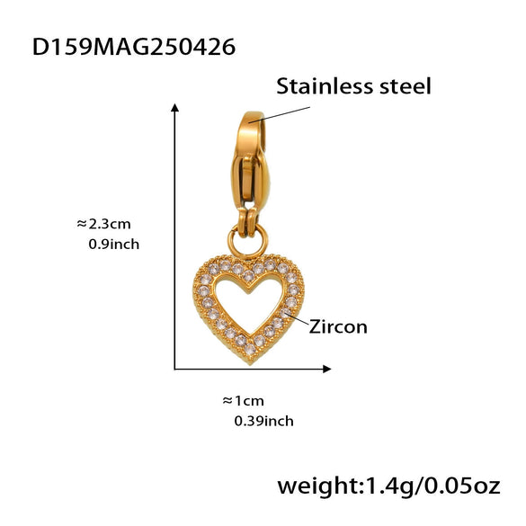 Wholesale Round Bead Heart Brilliant Zircon Bracelet In Fashion Style Made Of Stainless Steel With Electroplating For Women