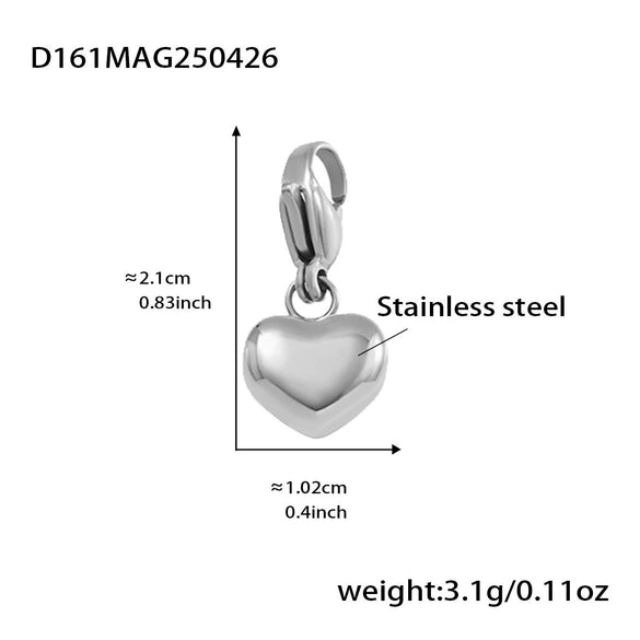 Wholesale Round Bead Heart Brilliant Zircon Bracelet In Fashion Style Made Of Stainless Steel With Electroplating For Women