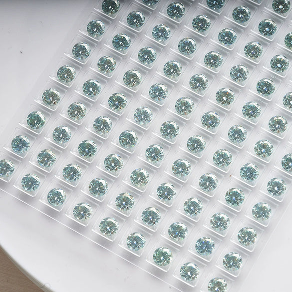 Wholesale Round Blue Pink Green Champagne Synthetic Moissanite Bare Stone