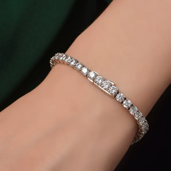 Wholesale Round Diamond High Carbon Diamond Single Row Women's Bracelet