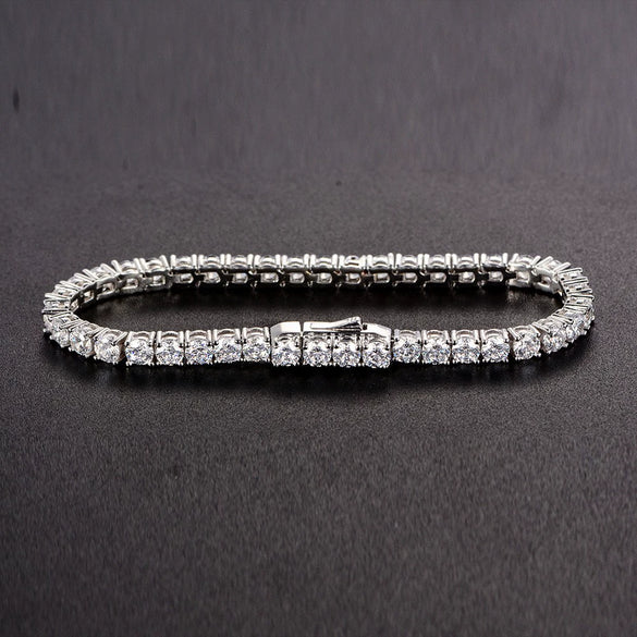 Wholesale Round Diamond High Carbon Diamond Single Row Women's Bracelet