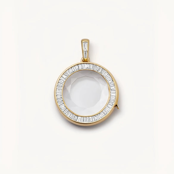 Wholesale Round Heart Geometric Diamond Glass Box Necklace With Electroplated Copper Pendant For Women Diy Flower Ballet Accessories Pastoral Style