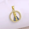 Wholesale Round Religious Pendant Copper 18K Gold Plated Vintage Charm Necklace For Women