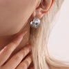 Wholesale Ruffle Textured Lava Fashion Stainless Steel Cast Earrings With Geometric Pattern Pvd Electroplated For Women