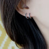 Wholesale S925 Geometric Flash Diamond Simple Circle Ear Buckle Women's Earrings