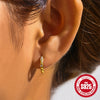 Wholesale S925 Pure Silver Four Claw Small Diamond Inlaid Earring With Star Flower Zircon And Geometric Pattern Electroplated For Women