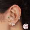 Wholesale S925 Pure Silver Four Claw Small Diamond Inlaid Earring With Star Flower Zircon And Geometric Pattern Electroplated For Women