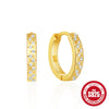 Wholesale S925 Pure Silver Four Claw Small Diamond Inlaid Earring With Star Flower Zircon And Geometric Pattern Electroplated For Women