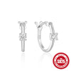 Wholesale S925 Pure Silver Four Claw Small Diamond Inlaid Earring With Star Flower Zircon And Geometric Pattern Electroplated For Women