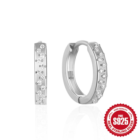 Wholesale S925 Pure Silver Four Claw Small Diamond Inlaid Earring With Star Flower Zircon And Geometric Pattern Electroplated For Women