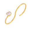 Wholesale S Shaped Double Finger Winding Ring In Stainless Steel With 3A Zircon Pvd Plated 18K Gold Geometric And Letter Pattern For Women