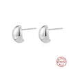 Wholesale S999 Silver Bean Earrings For Women Geometric Style With Electroplating