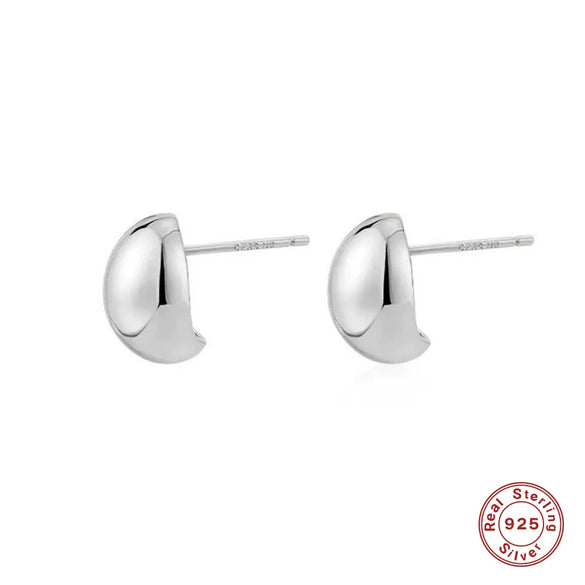 Wholesale S999 Silver Bean Earrings For Women Geometric Style With Electroplating
