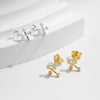 Wholesale S925 Silver British Vintage Mini Cross Earrings Electroplated Unisex