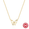 Wholesale S925 Silver Butterfly Necklace With Geometric Design And O Chain Cold Style And Unisex Personality