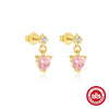 Wholesale S925 Silver Butterfly Tassel Fivepetal Flower Earrings Set With Diamonds Geometric Pattern Fashion Style