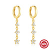 Wholesale S925 Silver Butterfly Tassel Fivepetal Flower Earrings Set With Diamonds Geometric Pattern Fashion Style