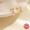 Wholesale S925 Silver Butterfly Tassel Fivepetal Flower Earrings Set With Diamonds Geometric Pattern Fashion Style