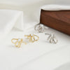 Wholesale S925 Silver Butterfly Temperament Earrings With Bow Tie Pattern And Electroplating Design