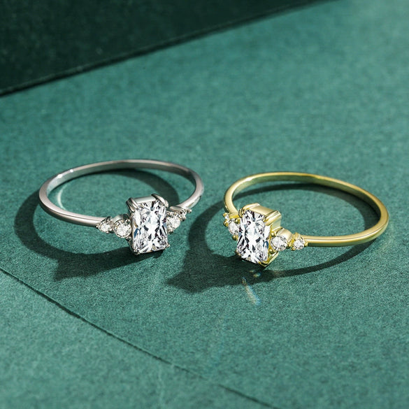 Wholesale S925 Silver Classic Cut Ring With Micro Inlay Geometric Design All Match For Women