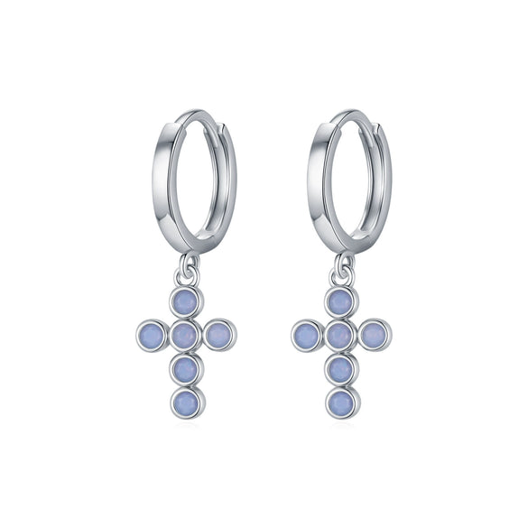 Wholesale S925 Silver Cross Design Sense Women's Earrings With Electroplating