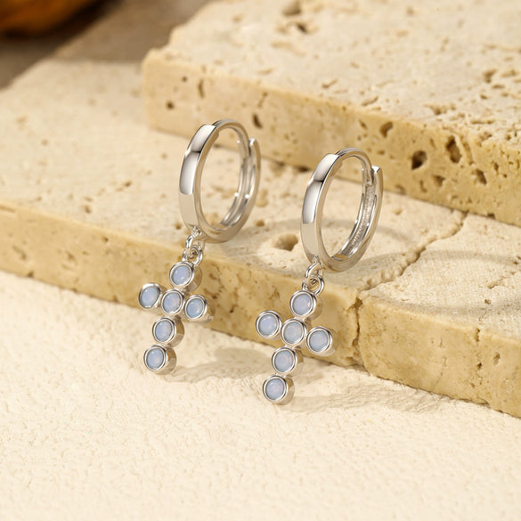 Wholesale S925 Silver Cross Design Sense Women's Earrings With Electroplating