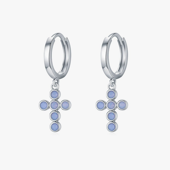 Wholesale S925 Silver Cross Design Sense Women's Earrings With Electroplating
