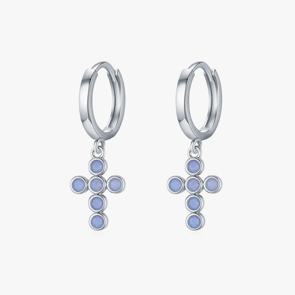 Wholesale S925 Silver Cross Design Sense Women's Earrings With Electroplating