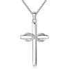 Wholesale S925 Silver Cross Pendant Necklace With Electroplating Glossy Stylish Trendy Faith Jewelry
