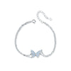 Wholesale S925 Silver Crystal Inlaid Butterfly Animal Zodiac Style Women's Bracelet