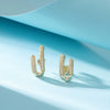 Wholesale S925 Silver Cshaped Geometric Joker Light Luxury Elegant Unisex Earrings With Electroplating