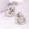Wholesale S925 Silver Cshaped Metal Circle Earrings With Geometric Design And Electroplating