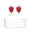 Wholesale S925 Silver Cute Fruit Strawberry Heart Earrings For Women Electroplated